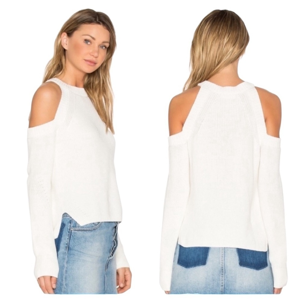 Rag & Bone Women's White Cold Shoulder Knit Sweater Size S